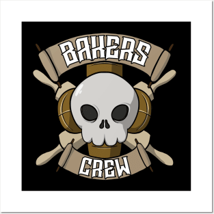 Bakers crew Jolly Roger pirate flag Posters and Art